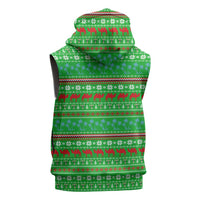 Djibouti Christmas Sleeveless Zip Hoodie with Santa Riding Camel Palm Trees Red Camel - Wonder Print Shop