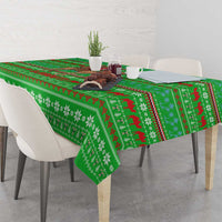 Djibouti Christmas Tablecloth with Santa Riding Camel Palm Trees Red Camel - Wonder Print Shop