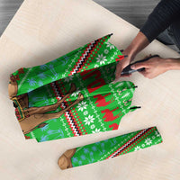 Djibouti Christmas Umbrella with Santa Riding Camel Palm Trees Red Camel - Wonder Print Shop