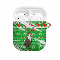 Djibouti Christmas AirPods Case with Santa Eagle Doves Trees and Green Snowflake Holiday - Wonder Print Shop
