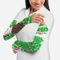 Djibouti Christmas Arm Sleeves with Santa Eagle Doves Trees and Green Snowflake Holiday - Wonder Print Shop