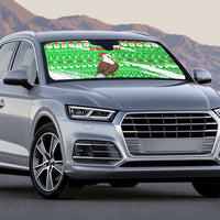 Djibouti Christmas Auto Sun Shade with Santa Eagle Doves Trees and Green Snowflake Holiday - Wonder Print Shop