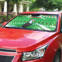 Djibouti Christmas Auto Sun Shade with Santa Eagle Doves Trees and Green Snowflake Holiday - Wonder Print Shop