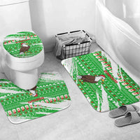 Djibouti Christmas Bathroom Set with Santa Eagle Doves Trees and Green Snowflake Holiday - Wonder Print Shop
