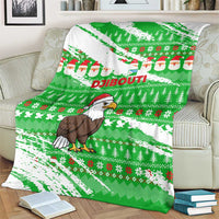Djibouti Christmas Blanket with Santa Eagle Doves Trees and Green Snowflake Holiday - Wonder Print Shop