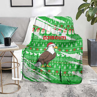 Djibouti Christmas Blanket with Santa Eagle Doves Trees and Green Snowflake Holiday - Wonder Print Shop