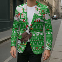 Djibouti Christmas Blazer with Santa Eagle Doves Trees and Green Snowflake Holiday - Wonder Print Shop