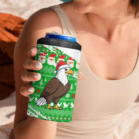 Djibouti Christmas 4 in 1 Can Cooler Tumbler with Santa Eagle Doves Trees and Green Snowflake Holiday - Wonder Print Shop