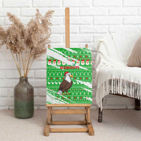 Djibouti Christmas Canvas Wall Art with Santa Eagle Doves Trees and Green Snowflake Holiday - Wonder Print Shop