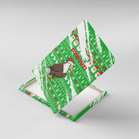 Djibouti Christmas Canvas Wall Art with Santa Eagle Doves Trees and Green Snowflake Holiday - Wonder Print Shop