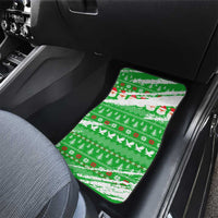 Djibouti Christmas Car Mats with Santa Eagle Doves Trees and Green Snowflake Holiday - Wonder Print Shop