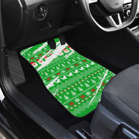 Djibouti Christmas Car Mats with Santa Eagle Doves Trees and Green Snowflake Holiday - Wonder Print Shop