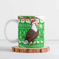 Djibouti Christmas Ceramic Mug with Santa Eagle Doves Trees and Green Snowflake Holiday - Wonder Print Shop