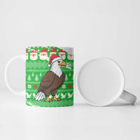 Djibouti Christmas Ceramic Mug with Santa Eagle Doves Trees and Green Snowflake Holiday - Wonder Print Shop
