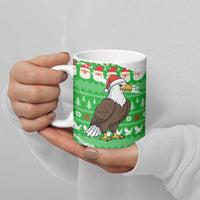 Djibouti Christmas Ceramic Mug with Santa Eagle Doves Trees and Green Snowflake Holiday - Wonder Print Shop