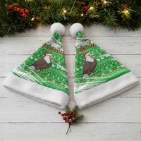 Djibouti Christmas Santa Hat with Santa Eagle Doves Trees and Green Snowflake Holiday - Wonder Print Shop