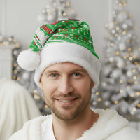 Djibouti Christmas Santa Hat with Santa Eagle Doves Trees and Green Snowflake Holiday - Wonder Print Shop
