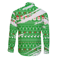 Djibouti Christmas Family Matching Off Shoulder Maxi Dress and Hawaiian Shirt with Santa Eagle Doves Trees and Green Snowflake Holiday - Wonder Print Shop