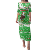 Djibouti Christmas Family Matching Puletasi and Hawaiian Shirt with Santa Eagle Doves Trees and Green Snowflake Holiday - Wonder Print Shop