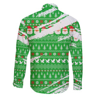 Djibouti Christmas Family Matching Short Sleeve Bodycon Dress and Hawaiian Shirt with Santa Eagle Doves Trees and Green Snowflake Holiday - Wonder Print Shop