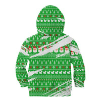Djibouti Christmas Kid Hoodie with Santa Eagle Doves Trees and Green Snowflake Holiday - Wonder Print Shop