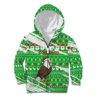 Djibouti Christmas Kid Hoodie with Santa Eagle Doves Trees and Green Snowflake Holiday - Wonder Print Shop