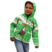 Djibouti Christmas Kid Hoodie with Santa Eagle Doves Trees and Green Snowflake Holiday - Wonder Print Shop