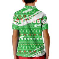 Djibouti Christmas Kid Polo Shirt with Santa Eagle Doves Trees and Green Snowflake Holiday - Wonder Print Shop
