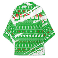 Djibouti Christmas Kimono with Santa Eagle Doves Trees and Green Snowflake Holiday - Wonder Print Shop