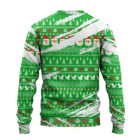 Djibouti Christmas Ugly Christmas Sweater with Santa Eagle Doves Trees and Green Snowflake Holiday - Wonder Print Shop
