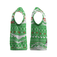 Djibouti Christmas Knitted V-Neck Vest with Santa Eagle Doves Trees and Green Snowflake Holiday - Wonder Print Shop