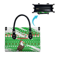Djibouti Christmas Leather Bag with Santa Eagle Doves Trees and Green Snowflake Holiday - Wonder Print Shop