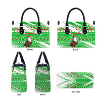 Djibouti Christmas Leather Bag with Santa Eagle Doves Trees and Green Snowflake Holiday - Wonder Print Shop