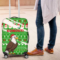 Djibouti Christmas Luggage Cover with Santa Eagle Doves Trees and Green Snowflake Holiday - Wonder Print Shop