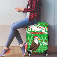 Djibouti Christmas Luggage Cover with Santa Eagle Doves Trees and Green Snowflake Holiday - Wonder Print Shop