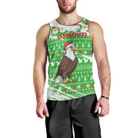Djibouti Christmas Men Tank Top with Santa Eagle Doves Trees and Green Snowflake Holiday - Wonder Print Shop
