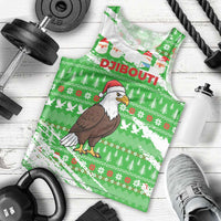 Djibouti Christmas Men Tank Top with Santa Eagle Doves Trees and Green Snowflake Holiday - Wonder Print Shop