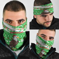 Djibouti Christmas Neck Gaiter with Santa Eagle Doves Trees and Green Snowflake Holiday - Wonder Print Shop
