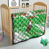 Djibouti Christmas Quilt with Santa Eagle Doves Trees and Green Snowflake Holiday - Wonder Print Shop
