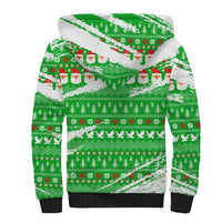 Djibouti Christmas Sherpa Hoodie with Santa Eagle Doves Trees and Green Snowflake Holiday - Wonder Print Shop