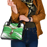 Djibouti Christmas Shoulder Handbag with Santa Eagle Doves Trees and Green Snowflake Holiday - Wonder Print Shop