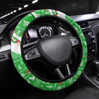 Djibouti Christmas Steering Wheel Cover with Santa Eagle Doves Trees and Green Snowflake Holiday - Wonder Print Shop