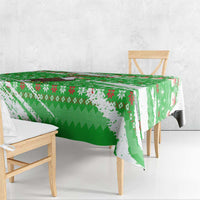 Djibouti Christmas Tablecloth with Santa Eagle Doves Trees and Green Snowflake Holiday - Wonder Print Shop