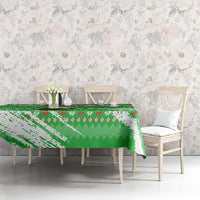 Djibouti Christmas Tablecloth with Santa Eagle Doves Trees and Green Snowflake Holiday - Wonder Print Shop