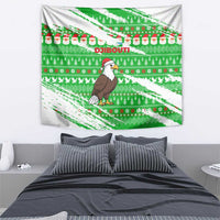 Djibouti Christmas Tapestry with Santa Eagle Doves Trees and Green Snowflake Holiday - Wonder Print Shop