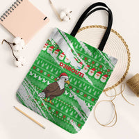 Djibouti Christmas Tote Bag with Santa Eagle Doves Trees and Green Snowflake Holiday - Wonder Print Shop