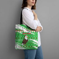 Djibouti Christmas Tote Bag with Santa Eagle Doves Trees and Green Snowflake Holiday - Wonder Print Shop