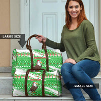 Djibouti Christmas Travel Bag with Santa Eagle Doves Trees and Green Snowflake Holiday - Wonder Print Shop