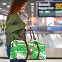 Djibouti Christmas Travel Bag with Santa Eagle Doves Trees and Green Snowflake Holiday - Wonder Print Shop