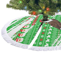 Djibouti Christmas Tree Skirt with Santa Eagle Doves Trees and Green Snowflake Holiday - Wonder Print Shop